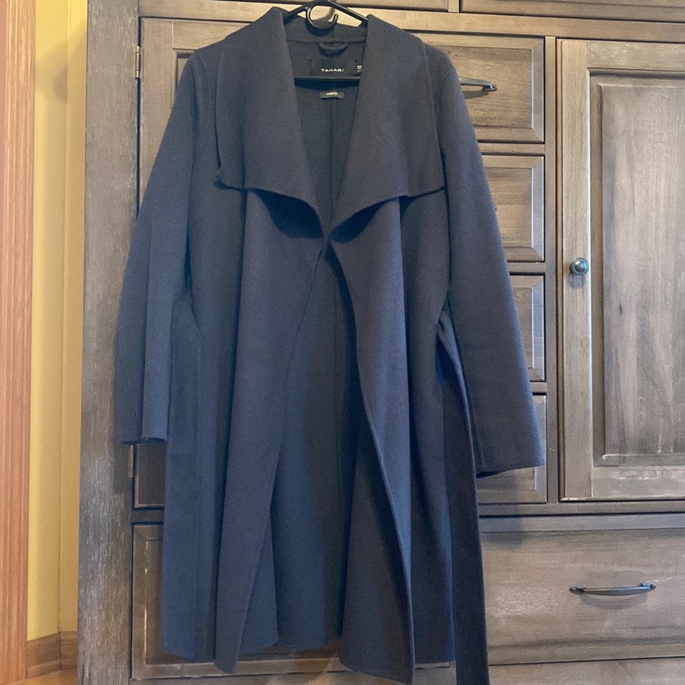 Beautiful wool blend wrap coat.